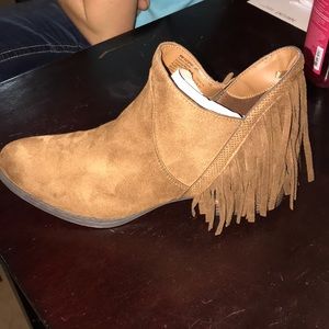 Fringe booties
